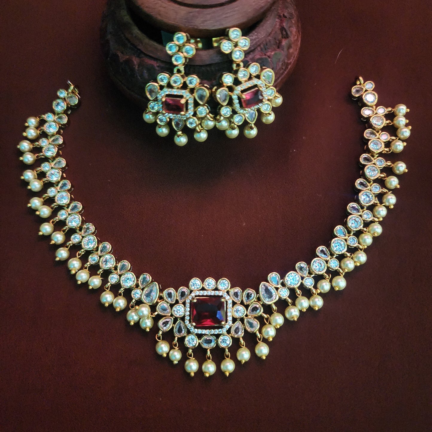 Ruby with pearl Necklace