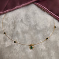 Invisible green stone neck chain