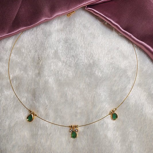 Green stone Invisible Necklace