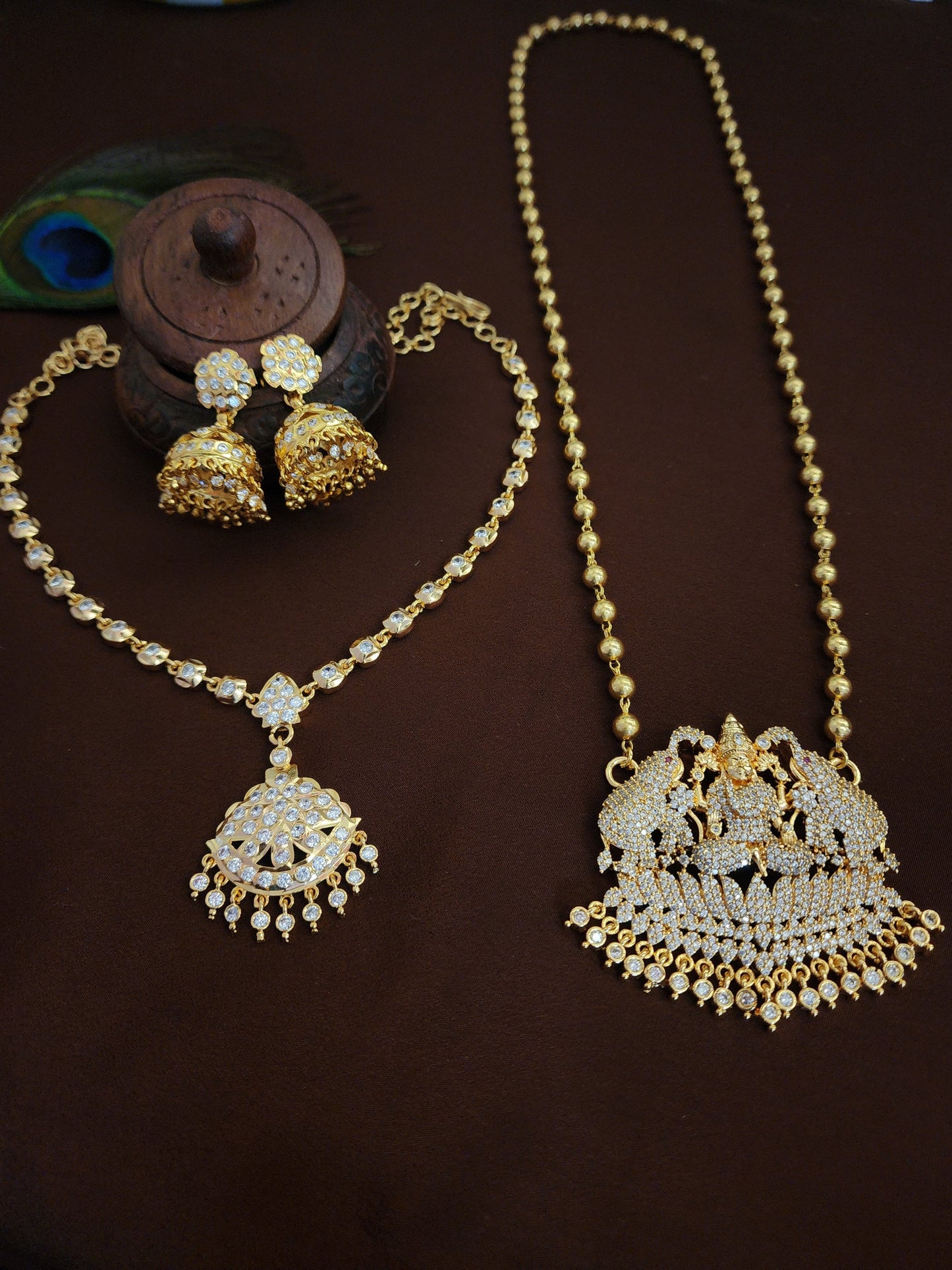 White stone 3 piece gajalakshmi Combo