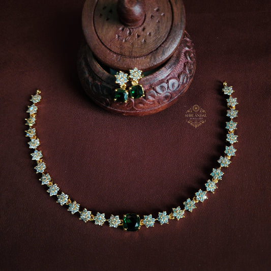 Green and white stone Necklace