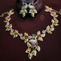 Forming gold look peacock Necklace
