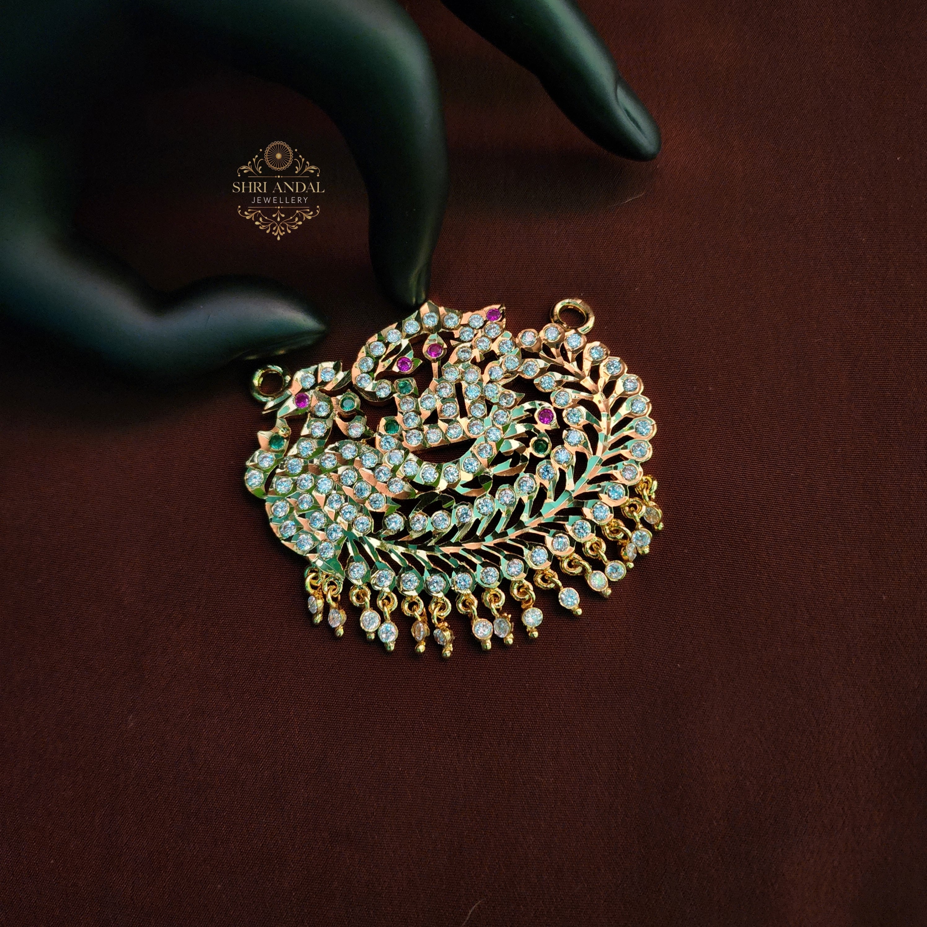 Peacock and om pendent