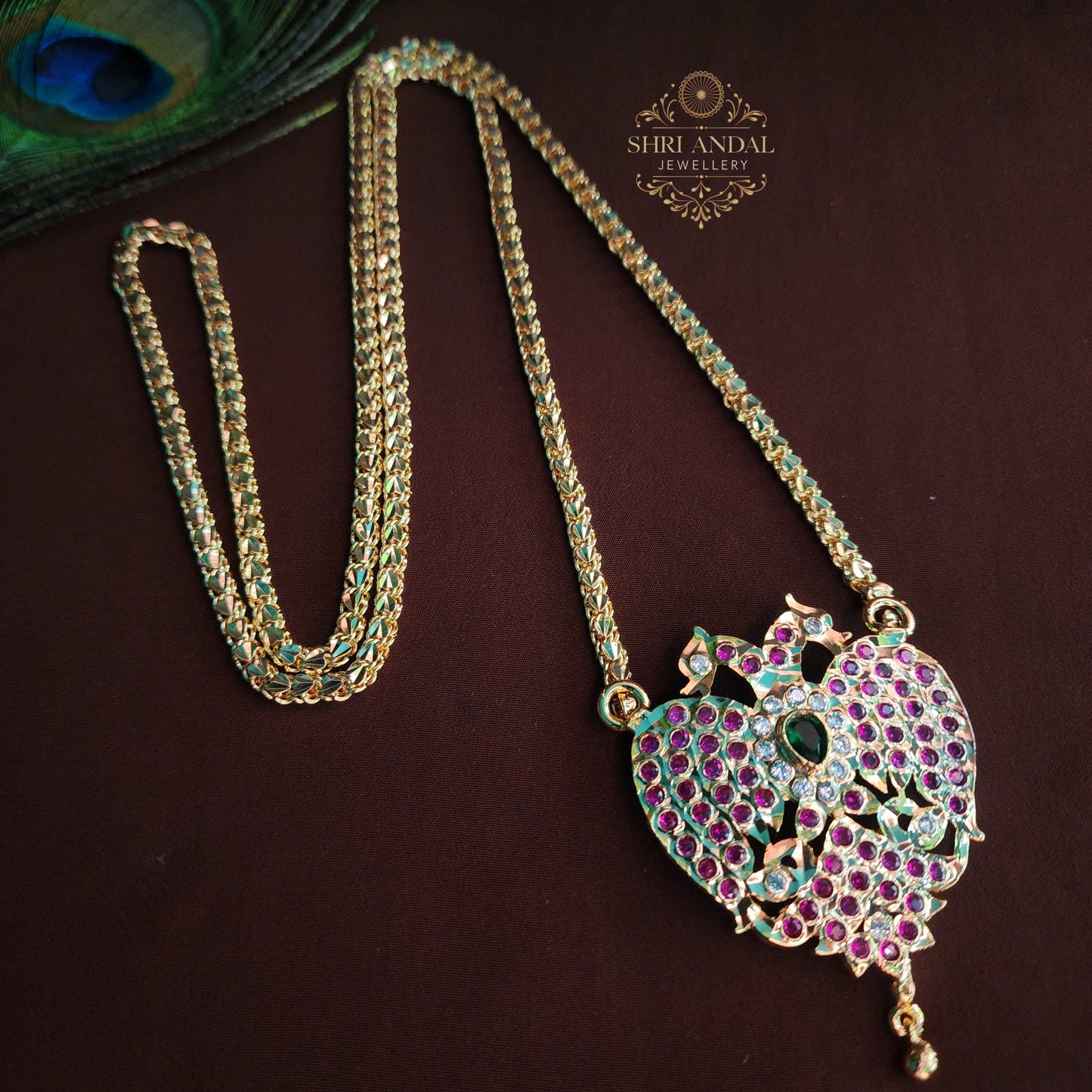 2 side peacock impon Dollar Chain 24-inch