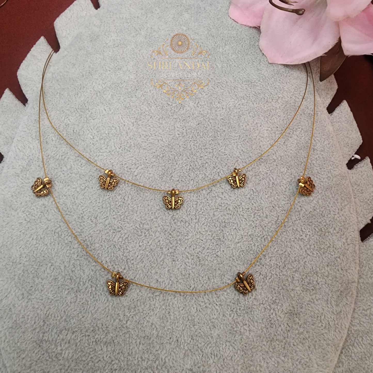 2 layer Butterfly invisible Neck chain