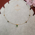 Green stone invisible Neck chain