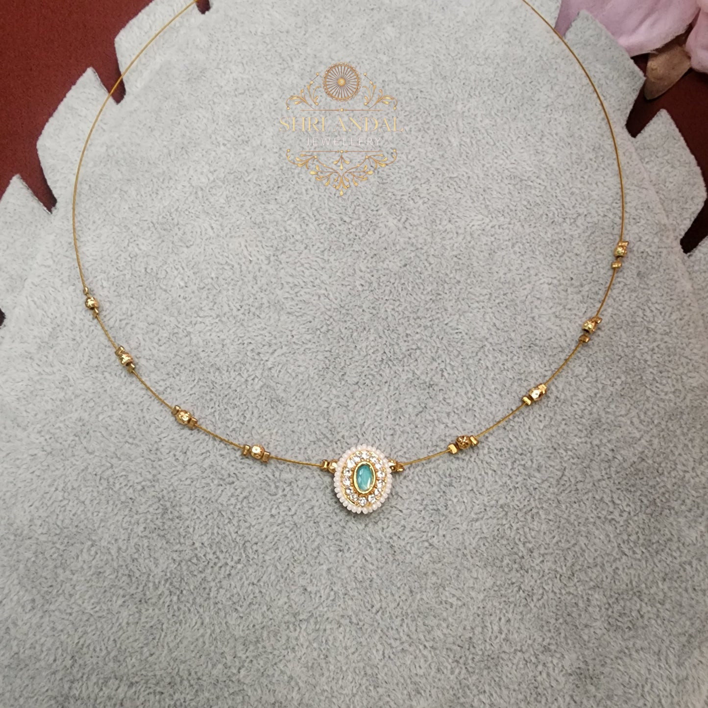 Pastel green invisible Neck chain