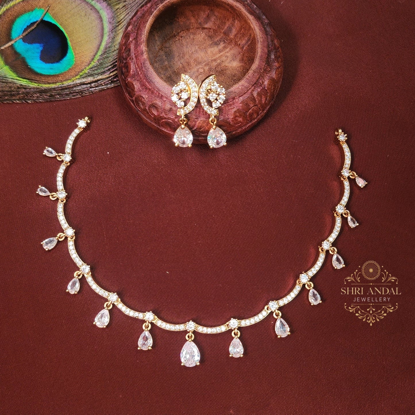 White stone Ad Necklace