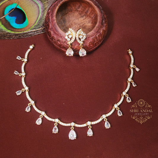 White stone Ad Necklace