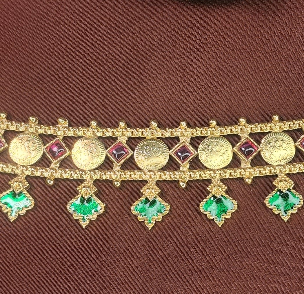 Antique Multi colour Kasu Choker