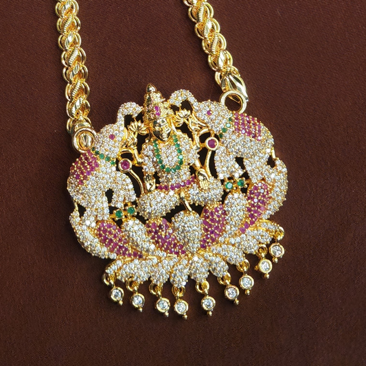 Gaja lakshmi with lotus pendant