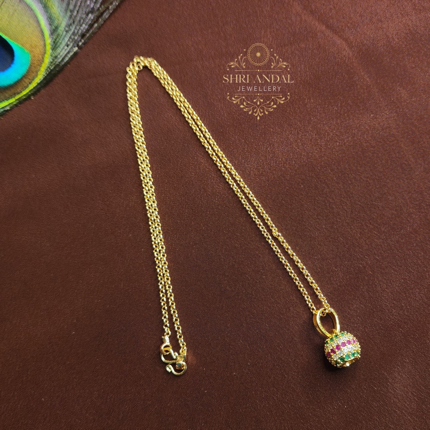 Multi stone ball pendant
