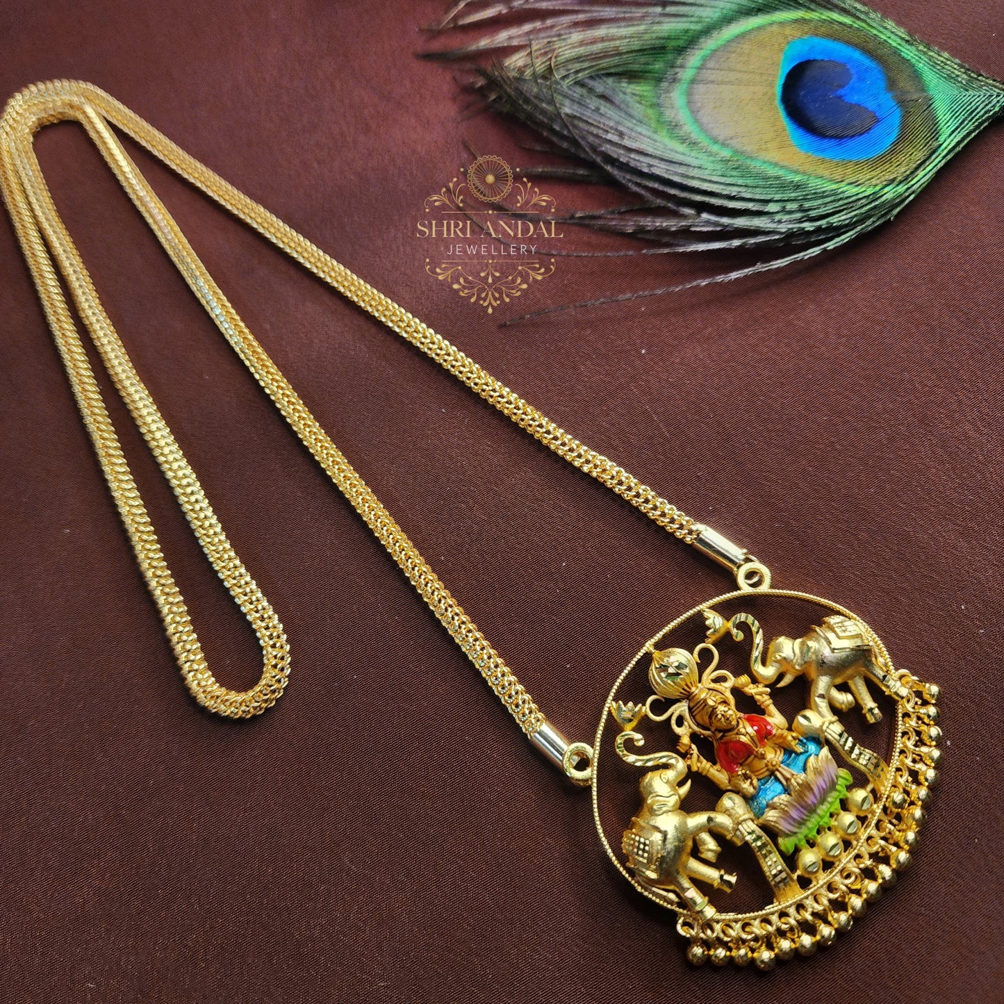 Gaja lakshmi Dollar chain enamel