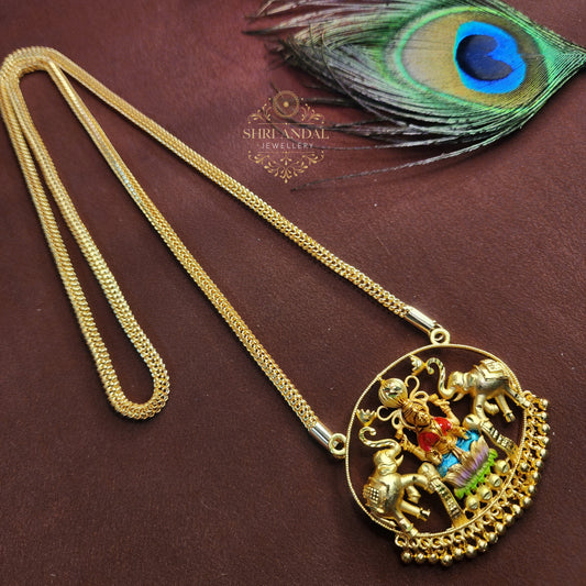Gaja lakshmi Dollar chain enamel