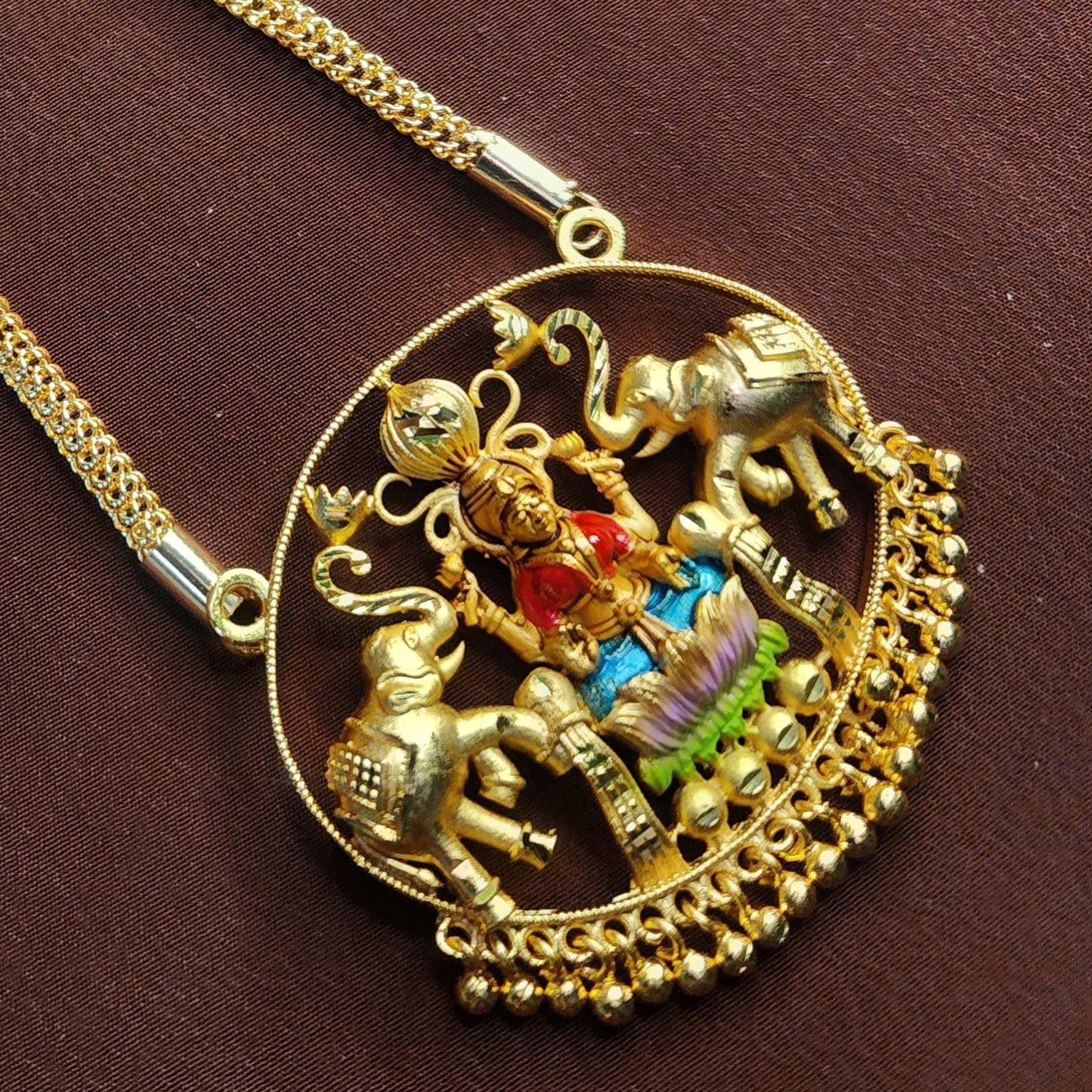 Gaja lakshmi Dollar chain enamel