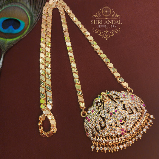 Gaja lakshmi Impon Dollar chain 3