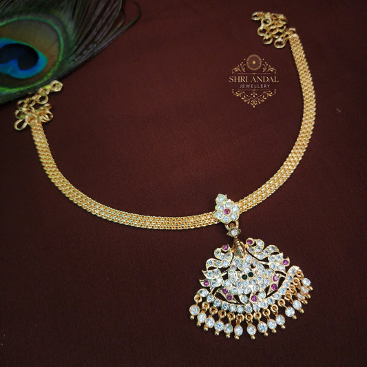 Impon Lakshmi Adigai with big pendant