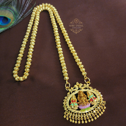 3 Lakshmi enamel dollar chain